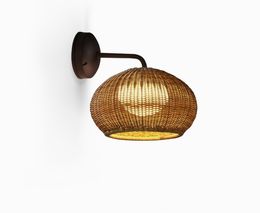 Simple Rattan Art Wall Lamp Woonkamer Slaapkamer Villa Corridor Trap Courtyard Lighting Modern Japans LED-licht