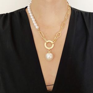 Collier de perles baroque rétro simple pour chaîne femme