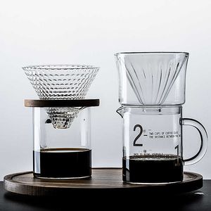 Ensemble simple de goutteurs en verre V60, 1 à 2 tasses, Pot de partage, filtre de brassage, entonnoir, pichet à café réutilisable