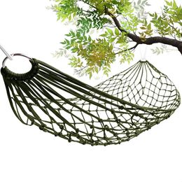 Eenvoudige Enkele Nylon Net Hangmat Schommel Hangend Slapen Bed Stoel Lichtgewicht Premium Kwaliteit Hangmat Voor Reizen Camping Tuin 231228