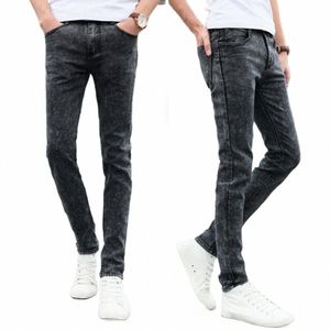 Simple Skinny Jeans Zipper Butt Fly Dring Up Confortable Adolescent Slim Fit Crayon Jeans u57R #