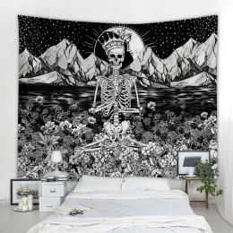 Impression de crâne simple Big Murd Mur Hippie Mur Hippie suspendu Bohemian Tapestry Mandala Mur Art Decoration