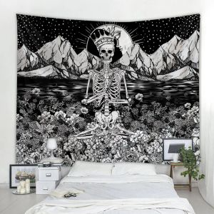 Eenvoudige schedel printen grote muur gemonteerd goedkope hippie muur hangende bohemien muur tapijtmandala mandala wall art decoratie