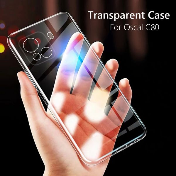 Clai de téléphone transparent transparent simple Soft Soft Simple ON pour Blackview Oscal C80 Couverture Fundas Capa