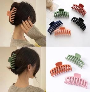 Pince à cheveux Simple de couleur unie pour femmes, griffe en plastique noir mat pour filles, grandes pinces à cheveux, pince crabe pour accessoires de cheveux 7527969