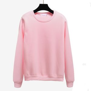 Eenvoudige effen kleur harajuku pullover vrouwelijke herfst winter fleece roze dikke losse hoody vrouwen sweatshirt casual lange mouw F1204