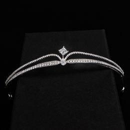 Eenvoudige winstbruiloft Bridal Tiaras en Crowns Fashion Queen Crystal Headpiece for Women Hair Accessories Party Gift