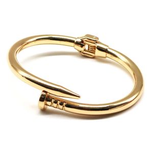 Bracelets de manchette à ouverture de clou en acier inoxydable simples, bracelet à vis tendance pour femme, bijoux de tempérament OL, cadeau 231221
