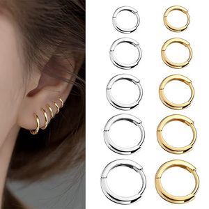 Boucles d'oreilles simples en acier inoxydable petit cerceau pour femmes hommes Cartilage oreille Piercing bijoux Pendientes Hombre Mujer 2 pièces