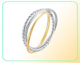 Bague de mariage simple trois-en-un en acier inoxydable pour femmes, triple bande, anneaux roulants imbriqués, bijoux d'anniversaire de promesse 7257193