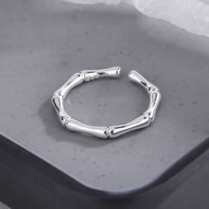 Eenvoudige stijl bamboe gewricht open ring zilver goud vrouwen schattige vinger ringen voor cadeau feest mode-sieraden accessoires