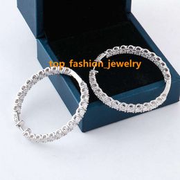 Boucles d'oreilles en diamant de haute qualité pour femmes, bijoux en or blanc 10k/14k/18k, rond Def Vvs Moissanite de 4mm