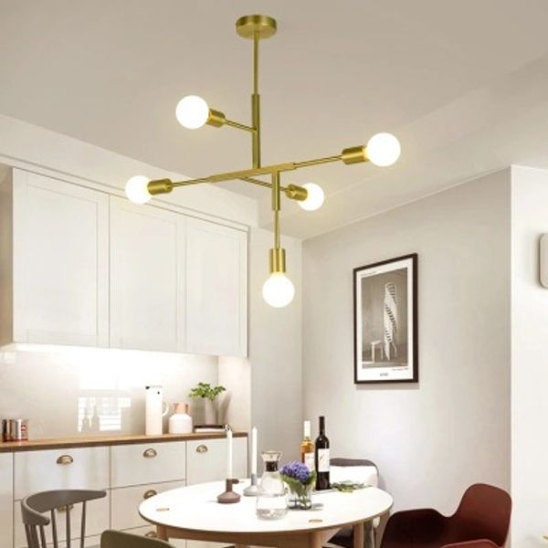 Lámpara colgante colgante moderna de estilo Simple LED minimalista negro/barra dorada escalera vestíbulo salón comedor lámpara de techo colgante