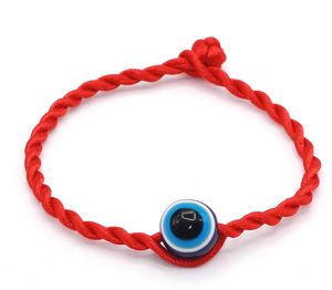 Bracelet Simple et élégant en fil rouge, corde bleue de 10mm, mauvais œil, Bracelet porte-bonheur pour femmes et hommes, cadeau 19cm