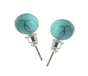 Pendientes sencillos y elegantes con cuentas de bolas de piedra Natural, pendientes de tuerca para mujer, joyería fina llamativa, Brincos de boda Aros5215430