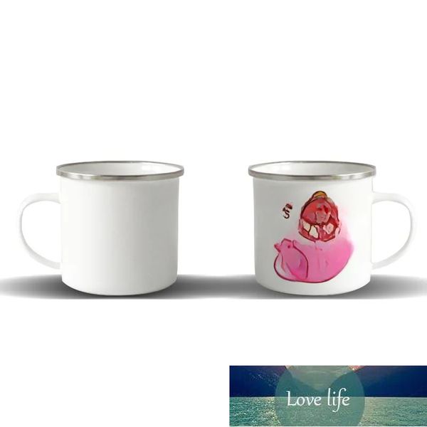 Taza de café de esmalte de sublimación simple Taza de camping de 12 oz Taza de café en blanco de metal Vasos de acero esmaltados Envío marítimo