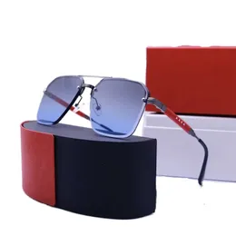 Eenvoudige zonnebrillen designer heren oversized lenzen winddicht polariserende UV400 bescherming brillen zonneschermen vergulde zonnebril dames trendy 2024 hj080 C4