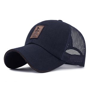 Chapeur de camionneur simple Couleur solide de golf d'été Hat de baseball hommes Mesh respirant les capuchons solaires étiquettes Stick Snapback Sunhat HCS123