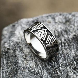 Eenvoudige vintage Viking Signet Ring for Men Women 14k Gold Noorse Viknut Rings Fashion Amulet Sieraden Gift