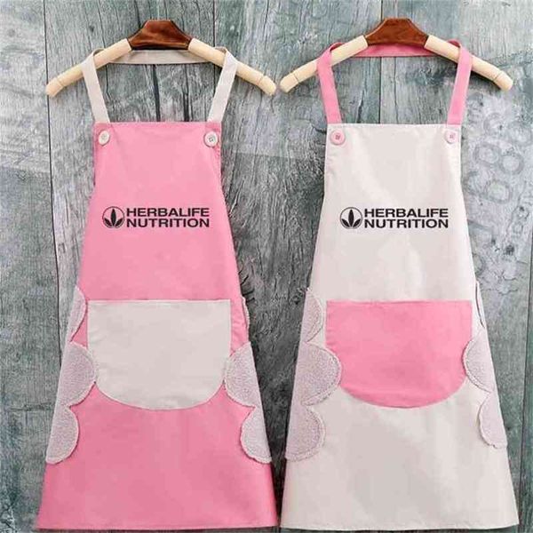 Delantal simple impermeable y a prueba de aceite para el hogar Cocina Moda encantadora para el trabajo de limpieza Cocinar 210625