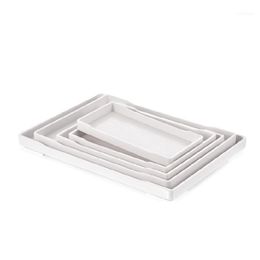 Eenvoudige witte / zwarte rechthoekige plastic lade antislip trays Bandejas para decora o de festa hout Duurzame trays1