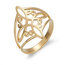 Bagues réglables avec nœud de sorcière Simple pour femmes et hommes, en acier inoxydable, bijoux de sorcellerie Vintage, bague de doigt, bijoux cadeaux de fête, 2024