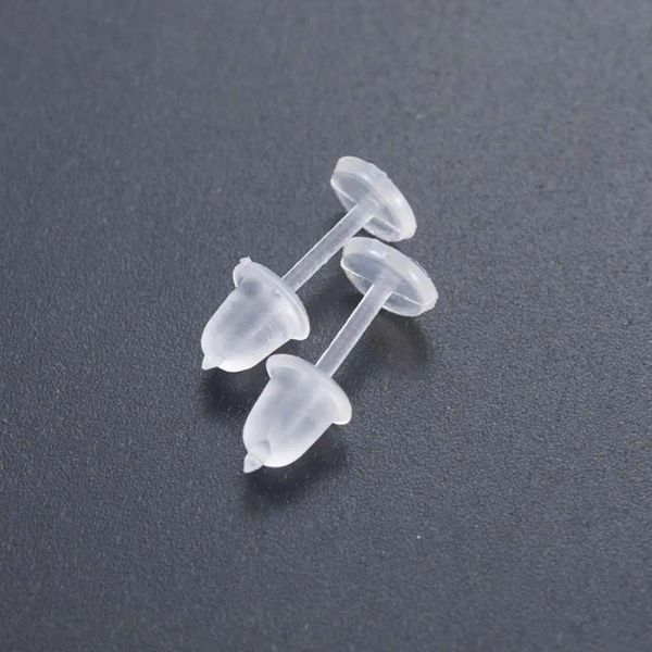 Femmes simples Protéger les bijoux de fabrication de boucles transparentes anti-allergies Pure Couleur d'oreille Post d'oreille Blocage en plastique Boucle d'oreille en plastique