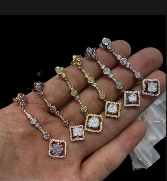 Pendientes simples con letras para mujer, diamantes de cristal, diamantes de imitación, gota para el oído, Metal, oro, plata, colgante, candelabro, pendientes para niñas, joyería al por mayor HLVE7-29