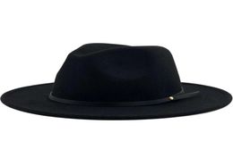 Simple mujeres hombres lana Vintage Gangster Trilby fieltro Fedora sombreros con ala ancha caballero elegante señora invierno otoño Jazz Caps4687783477419