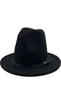 Femmes simples hommes laine gangster vintage trilby ressenti des chapeaux fedora avec un large gentleman élégant dame d'hiver automne jazz caps4687789310665
