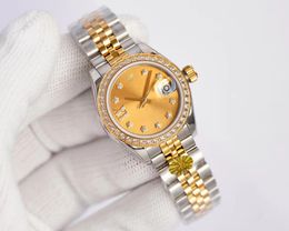 Machine de surveillance pour femmes Simple Machine automatique 31 mm en acier inoxydable Gold Band Diamond Designer Watch Imperproof