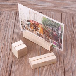 Eenvoudige houten place houders tafelnummer stands houder tafel menu's clips voor bruiloft diner huisfeest evenementen decor decor