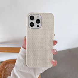 Eenvoudig geweven patroon voor Apple 15Pro telefoonhoesje Herfst/winter trui kleur antislip 12/11 mode hoesje