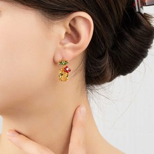 Simple jaune diamant ananas fleur fruits frais bonbons couleur mignon polyvalent fille dames boucles d'oreilles femmes cheveux accessoires harry potter