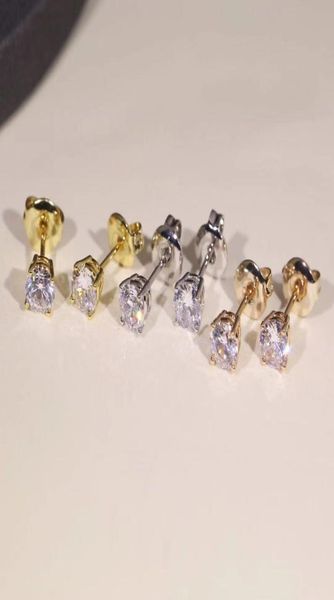 Simplicité bijoux en acier inoxydable boucles d'oreilles de mode pour femmes boucles d'oreilles de goujon célibataires en diamant bijoux en argent entièrement 1483351
