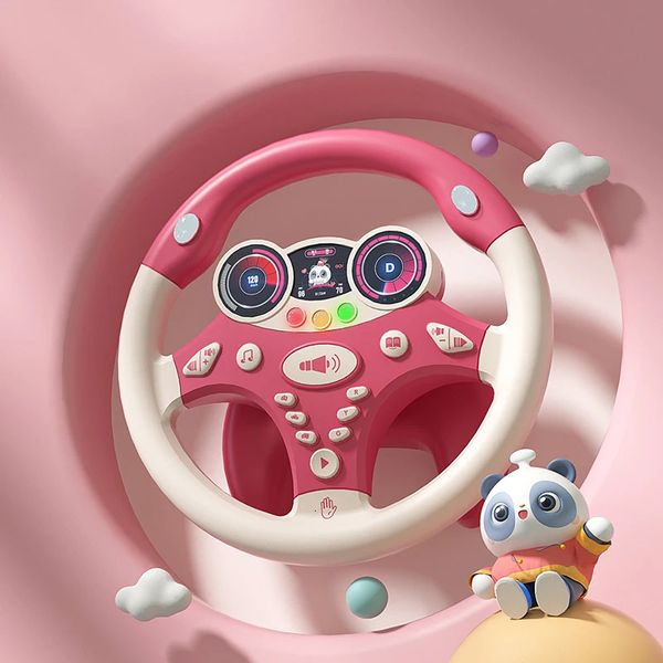 Simuler la conduite de voiture copilote volant électrique enfants jouets musicaux éducatifs poussette conduite jouets vocaux cadeaux d'anniversaire 240108