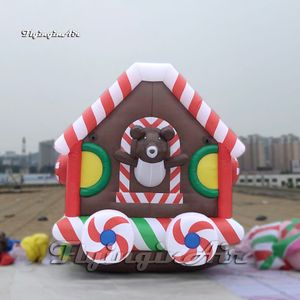 Modèle de Train de noël gonflable publicitaire simulé avec ballon de bonbons pour événement de Promotion en plein air