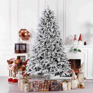 Gesimuleerde kerstboom PVC gemengd PE spray witte sneeuwscène kerstboom hoteldecoratie gecodeerde pluche boom