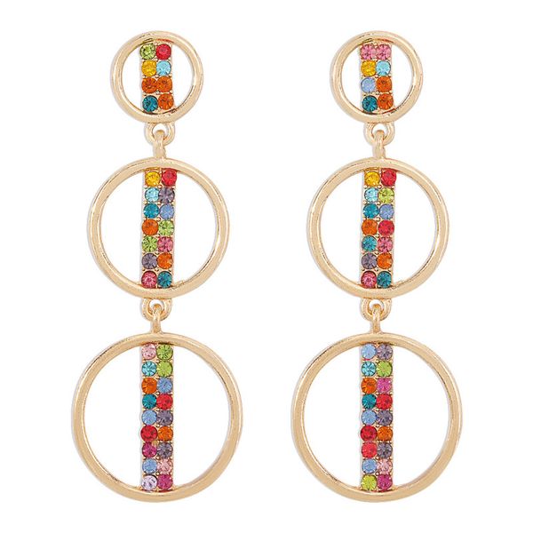 Boucles d'oreilles en diamant fantaisie simulé, lustre multicouche, bijoux pour femmes E9607