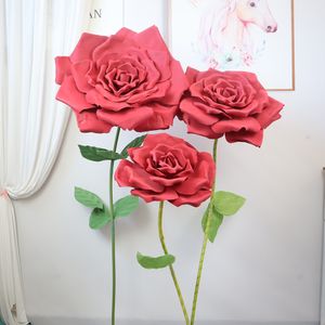 Simulé fleur PE roulé bord Rose centre commercial décoration mariage lieu décoration activité de plein air photographie accessoires