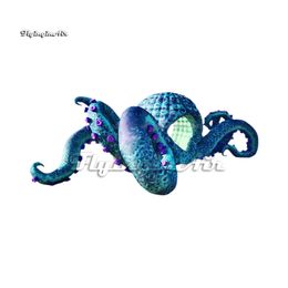 Gesimuleerde grote groene opblaasbaar Octopus Dancing Party DJ Booth Air Blow Up Octopus Model met sukkel dragende armen voor concertpodiumdecoratie