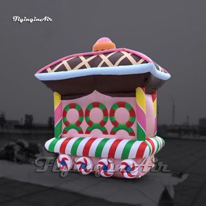 Globo inflable grande simulado del modelo del tren del caramelo de la Navidad para la demostración de la publicidad al aire libre