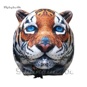 Grand modèle de tête de tigre gonflable simulé Animal ballon Air Blow Up Tiger pour la décoration de scène de carnaval