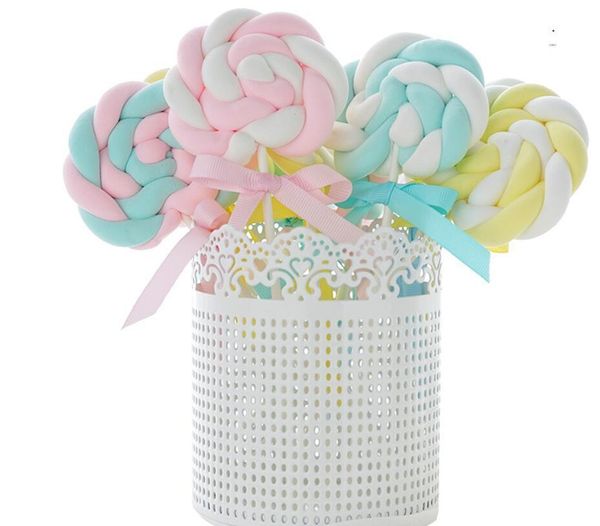 Sucette simulée, bonbons artificiels, fausse sucette en coton, faux bonbons, gâteau, vitrine, accessoire de photographie