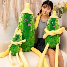 Jouets en peluche de concombre à longues jambes simulées, conception drôle, poupée d'oreiller de légumes mignon en peluche douce pour enfants, cadeau d'ami 70-140CM 240202
