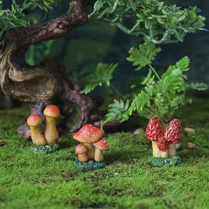 Ornements de champignons simulés, Micro paysage de mousse, décoration de pot de fleurs de plantes succulentes, artisanat en résine de jardin DIY