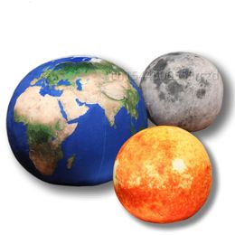 Planetas simulados en los juguetes rellenos del sistema solar Earth Sun Mars Mars Moon Globe Soft Doll Pillow Cushions Educational iluminm 240319