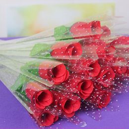 Gesimuleerde zijden bloem enkele tak Valentijnsdag Gift met verpakking Rose enkele tak Rose