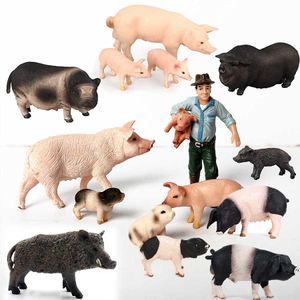 Modèle de sanglier simulé ferme Animal cochon famille ensemble Figurines figurine jouets éducatifs pour enfants décor à la maison