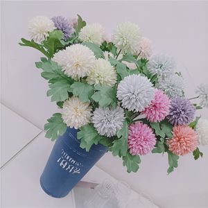 Simulatie bal chrysanten home decor kunstbloemen 2 hoofd simulatie hortensia feest bruiloft decoratie nep bloem T9i001114